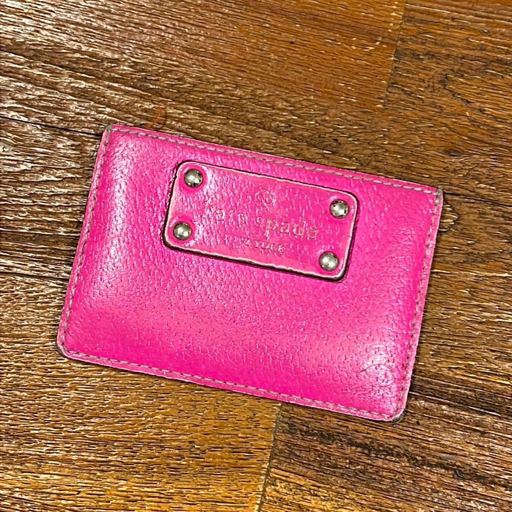 Kate spade women leather pink card holder